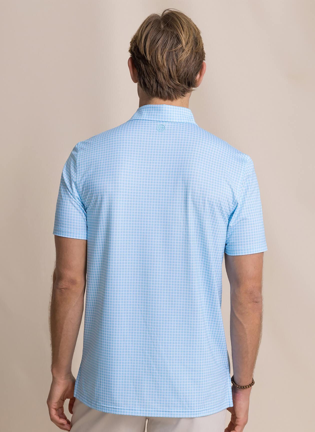 Southern Tide Men's DriverDunesEdgePlaid Polo - Cyan LG