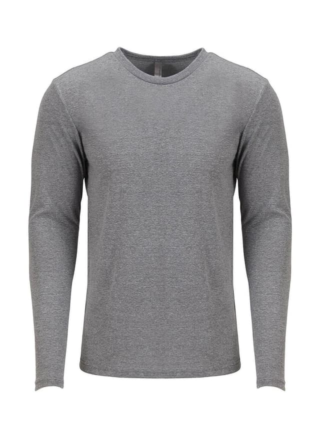 Next Level Men's Triblend Long-Sleeve Crew T-Shirt - Dark Grey LG