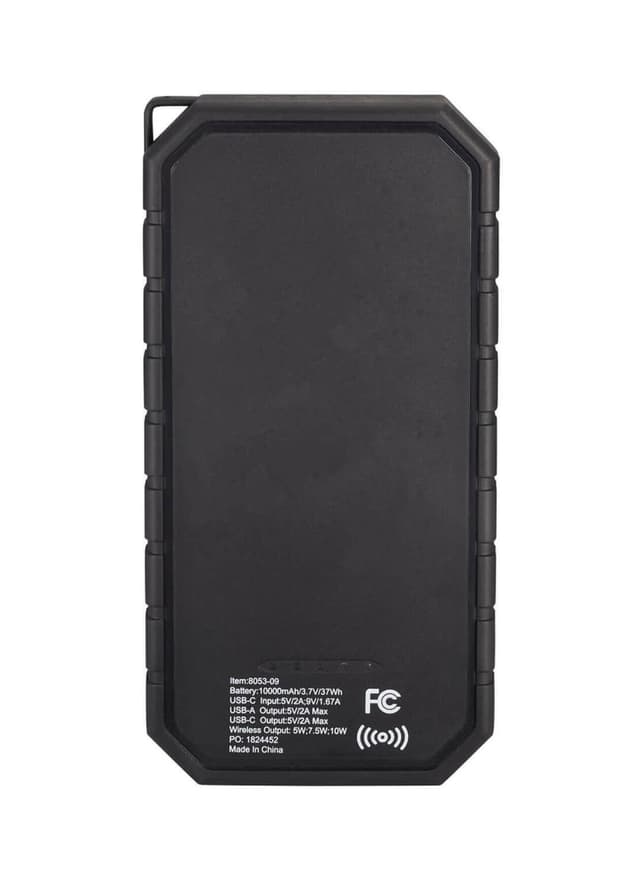 High Sierra IPX 5 Solar Fast Wireless Power Bank - Black MISC
