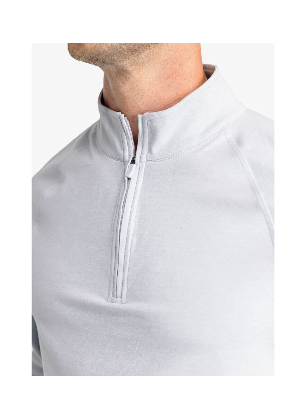 Southern Tide Men's Cruiser Heather Quarter-Zip - Light Grey LG
