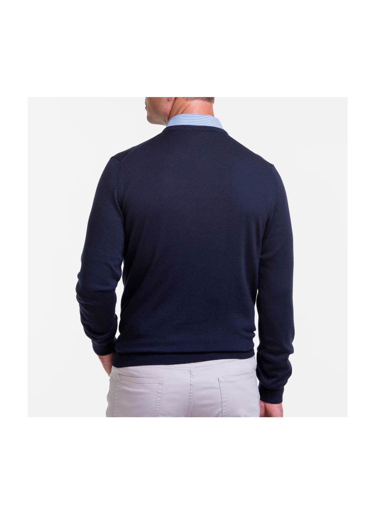 Fairway & Greene Men's Baruffa V-Neck Sweater - Navy 3XL