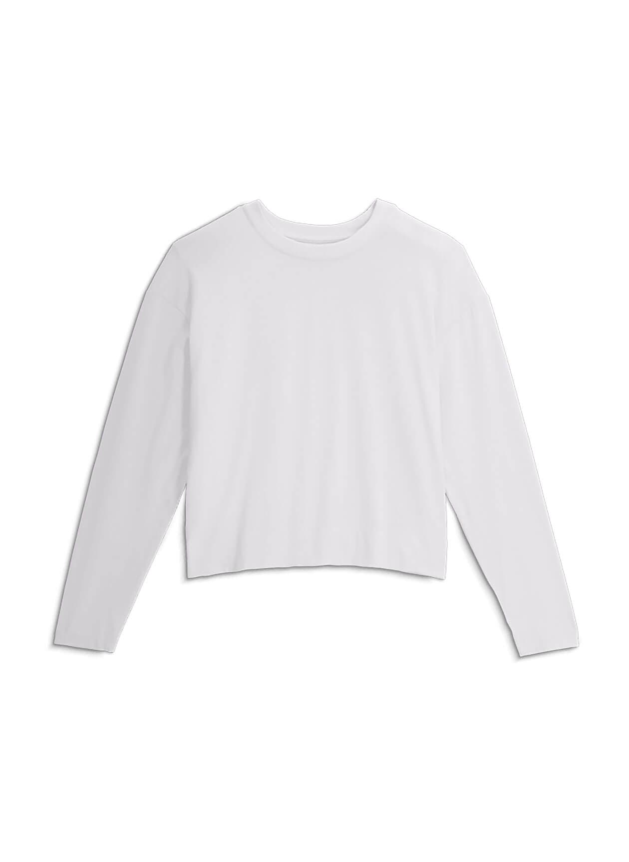 Free Fly Women's Bamboo Shade Crossover Long Sleeve - Bright White (022) LG