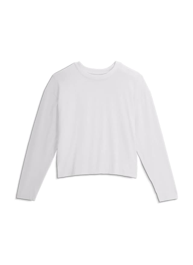 Free Fly Women's Bamboo Shade Crossover Long Sleeve - Bright White (022) LG