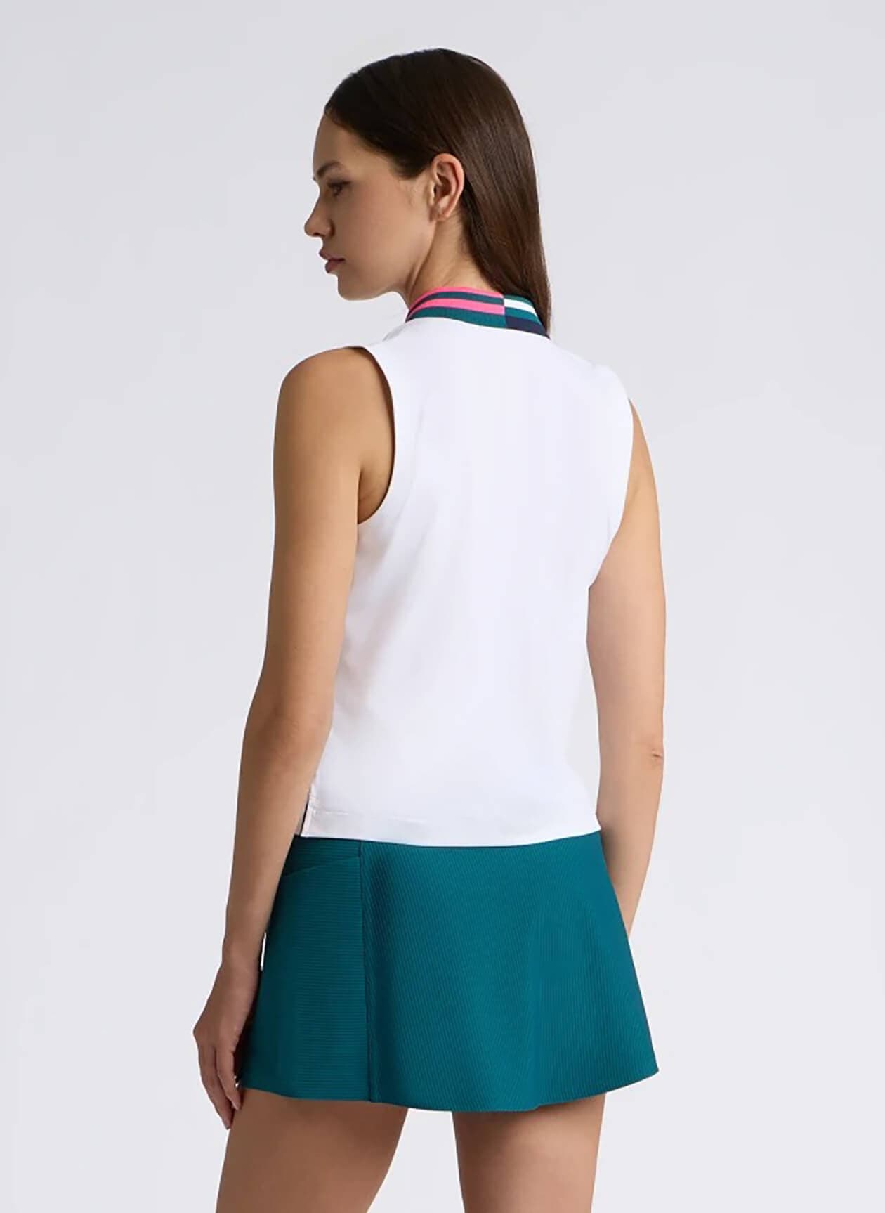 G/FORE Women's Stretch Nylon Interlock Sleeveless Polo - White LG