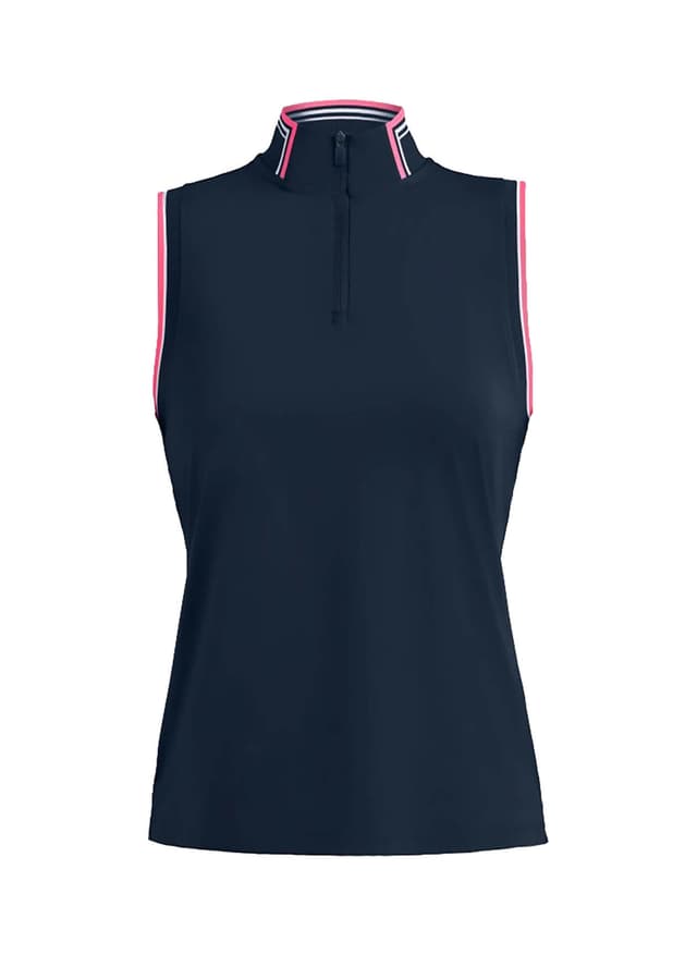 G/FORE Women's Silky Tech Nylon Mock Neck Quarter-Zip Polo - Navy LG