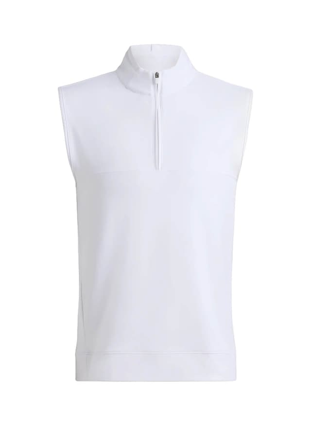 G/FORE Men's Brushed Back Tech Terry Quarter-Zip Vest - White LG