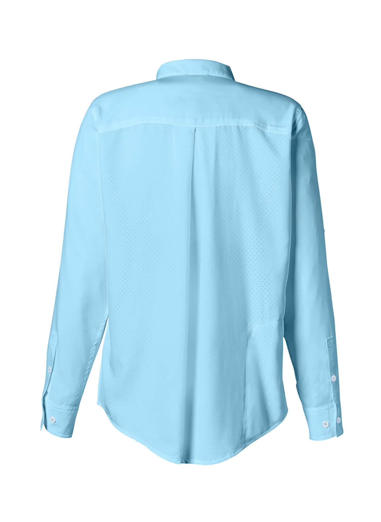 HUK Women's Tide Point Long Sleeve Shirt - Cyan LG