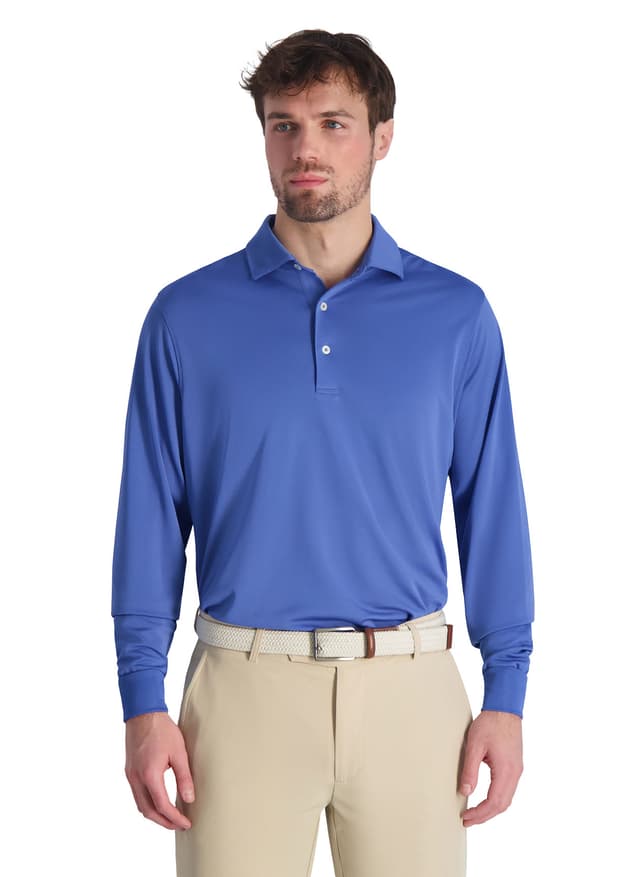 Fairway & Greene Men's McHugh Long-Sleeve Polo - Blue LG
