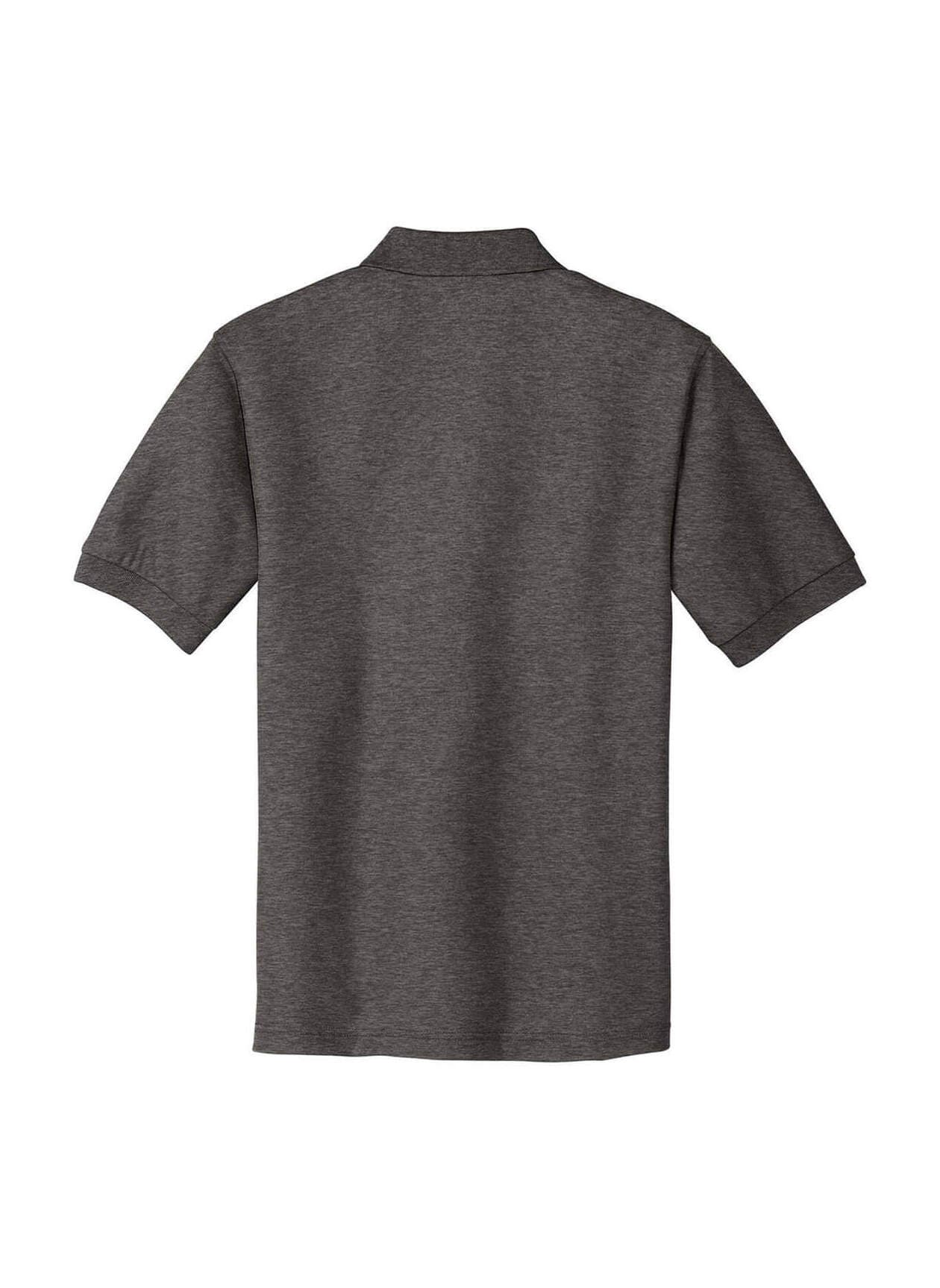 Port Authority Men's Silk Touch Polo - Charcoal Heather Grey 3XL