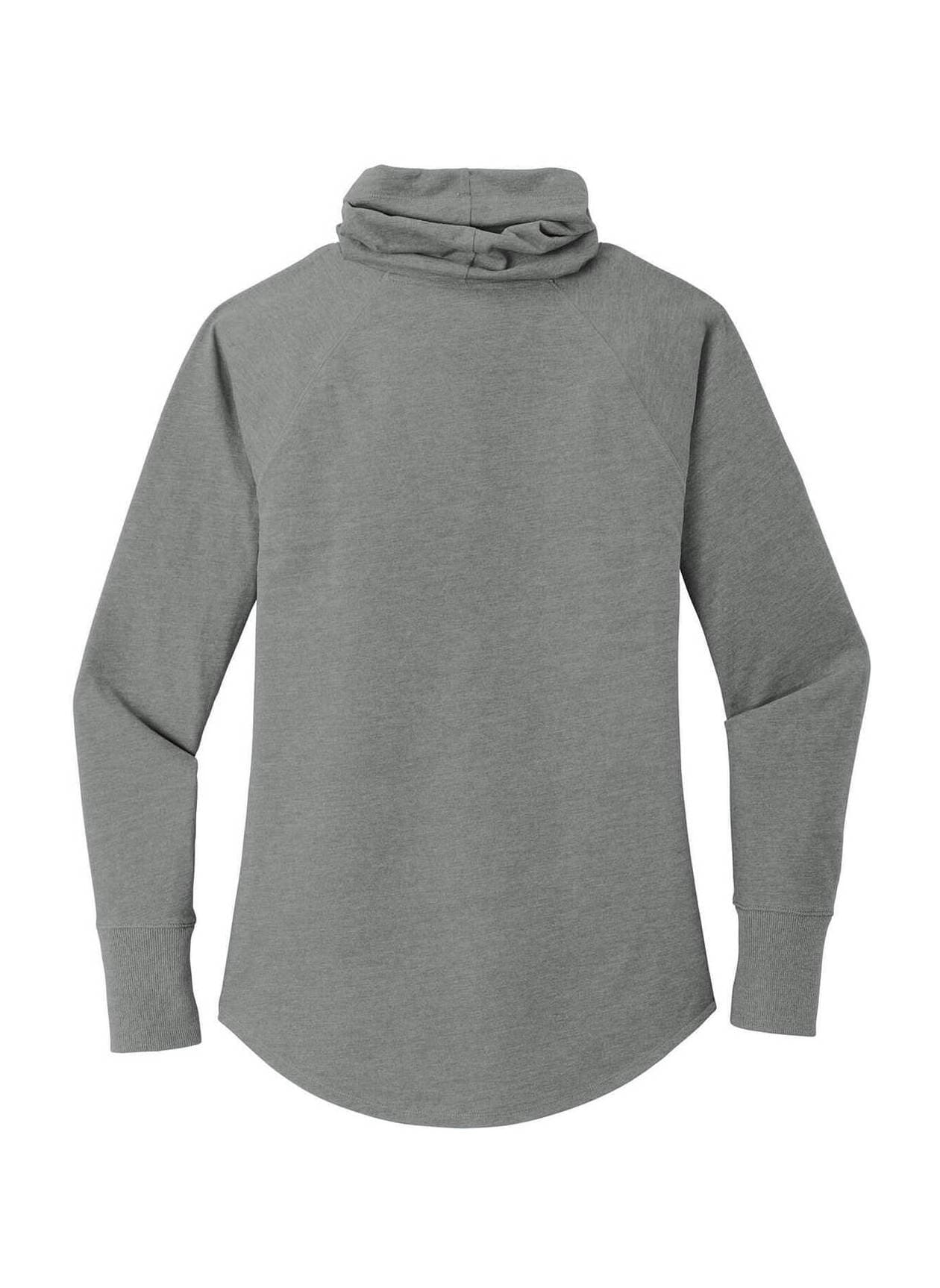 New Era Women's Sueded Cotton Blend Cowl Long-Sleeve T-Shirt - Light Grey 3XL