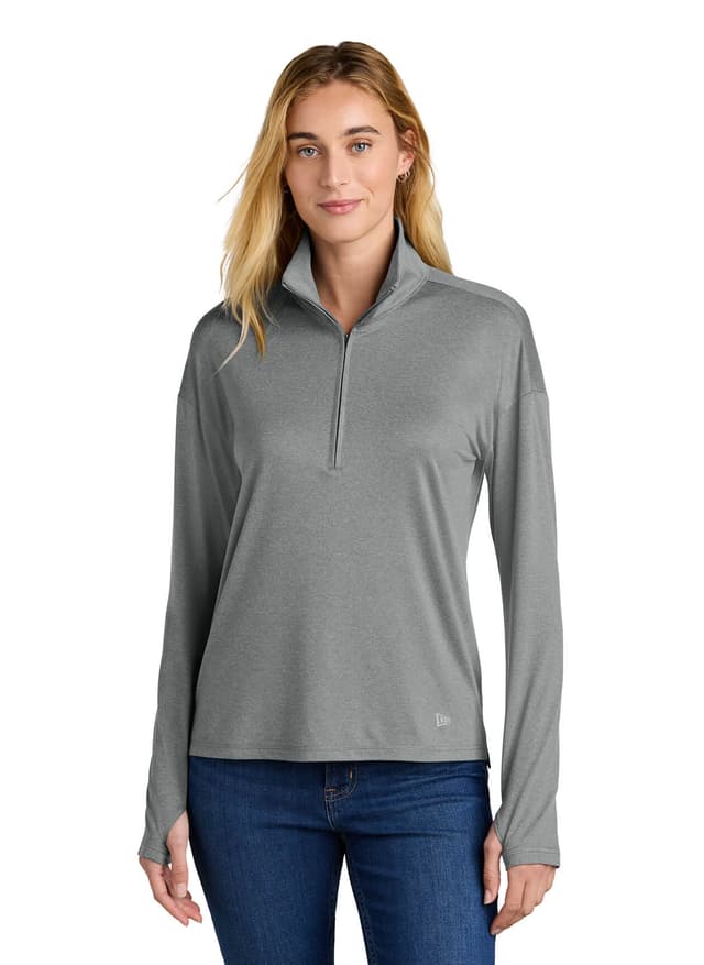 New Era Women's Power Half-Zip - Dark Grey 3XL