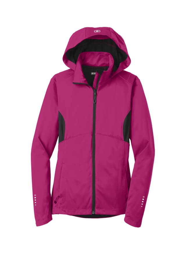 OGIO Women's Pivot Soft Shell Jacket - Flush Pink / Blacktop 3XL