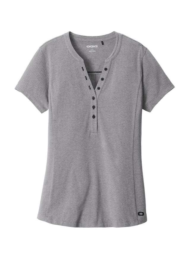 OGIO Women's Tread Henley - Light Grey 3XL