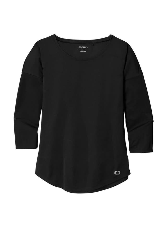 OGIO Women's Gravitate Scoop 3/4-Sleeve T-Shirt - Black 3XL