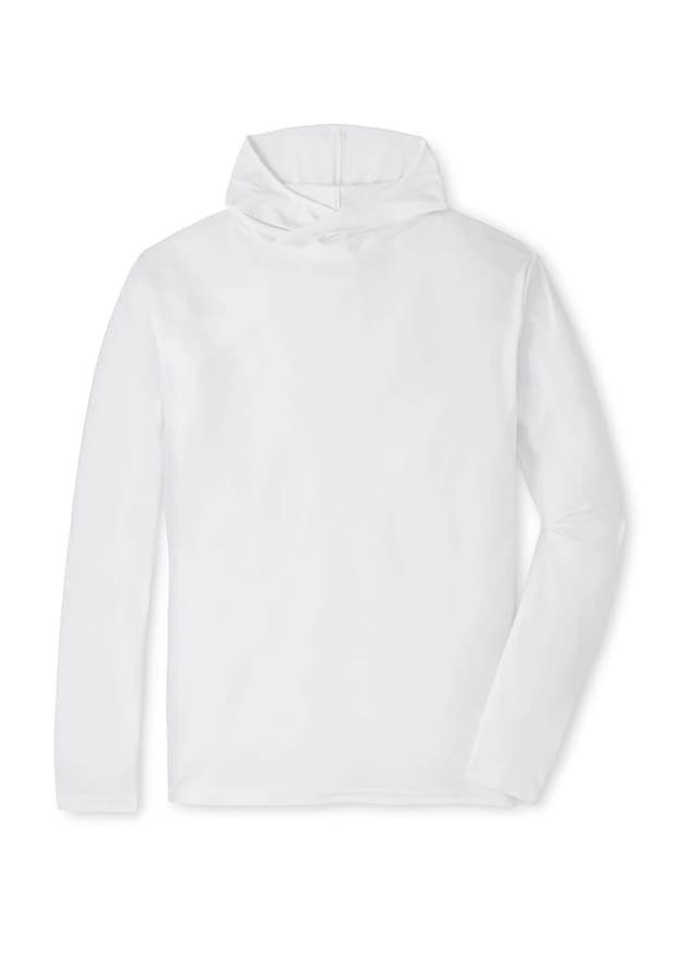 Peter Millar Men's Featherweight Performance Sun Shirt Hoodie - F26 - White 3XL