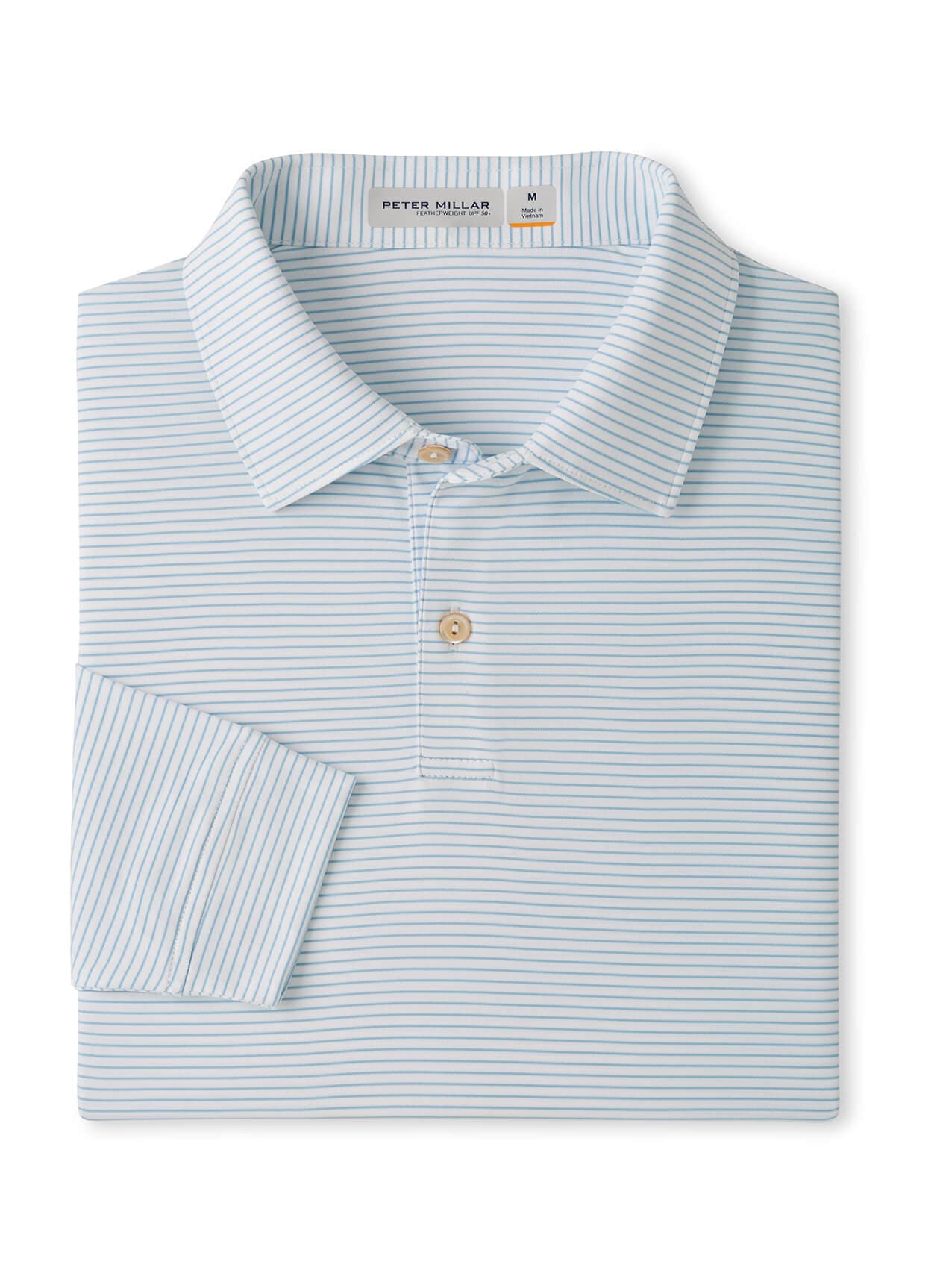 Peter Millar Men's Featherweight Park Stripe Long-Sleeve Performance Polo