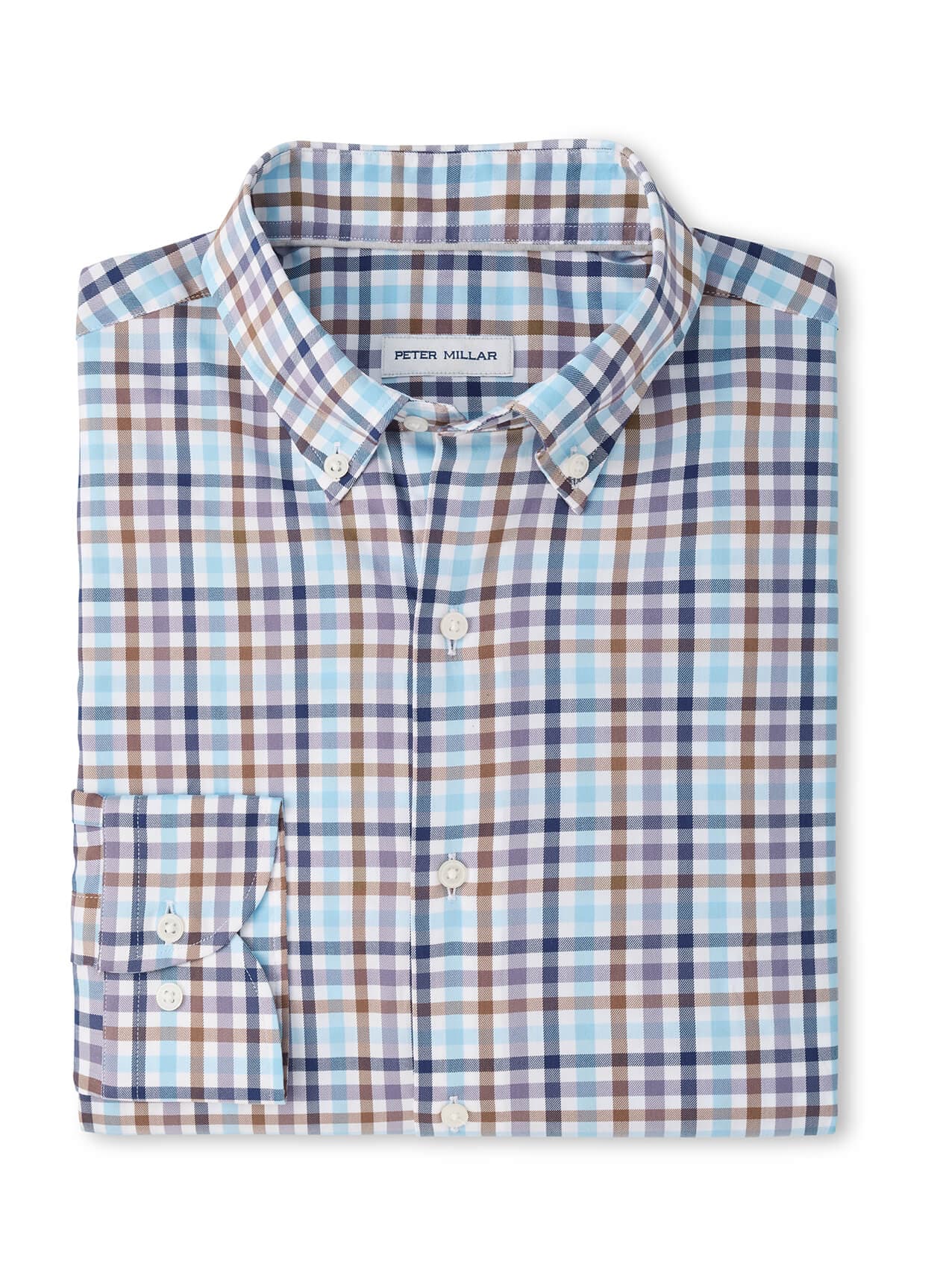 Peter Millar Men's Elliot Crown Lite Cotton-Stretch Sport Shirt - Cottage Blue (CBLU) 3XL