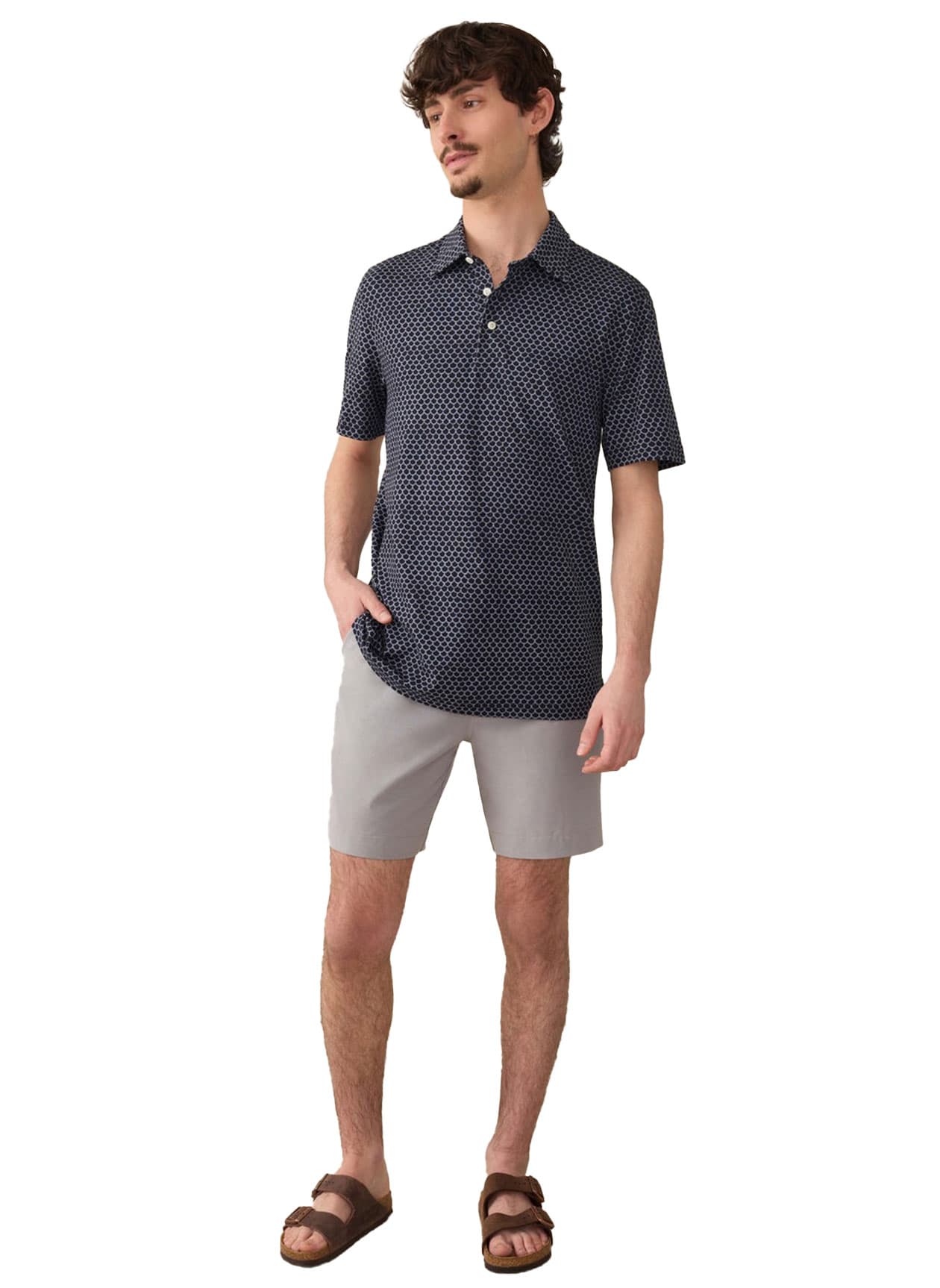 Faherty Men's Movement Pique Patterned Polo
