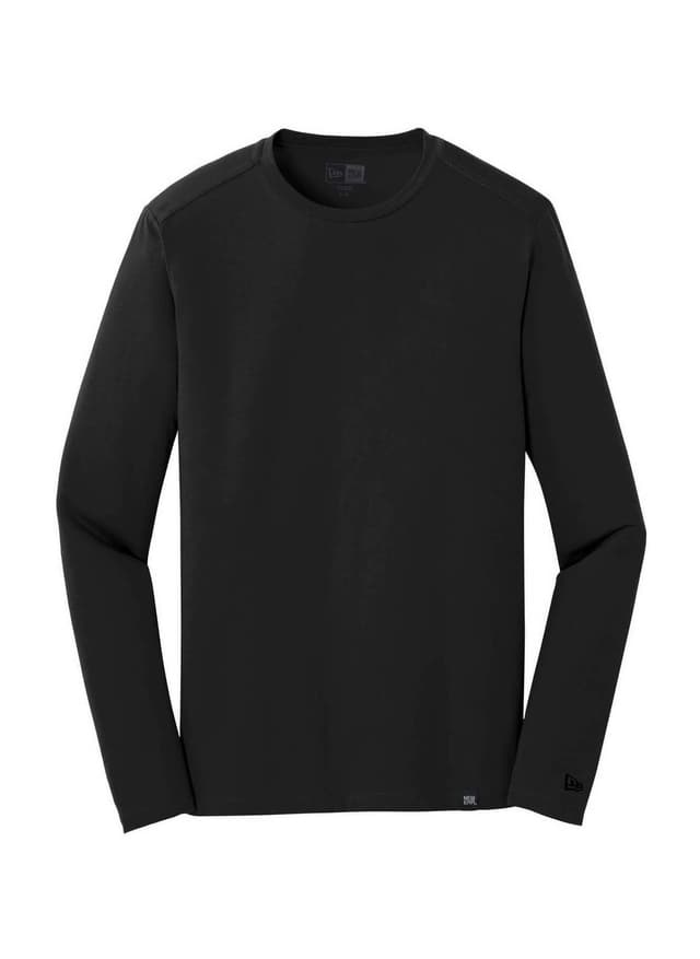 New Era Men's Heritage Blend Crew Long-Sleeve T-Shirt - Black (BLK) 3XL