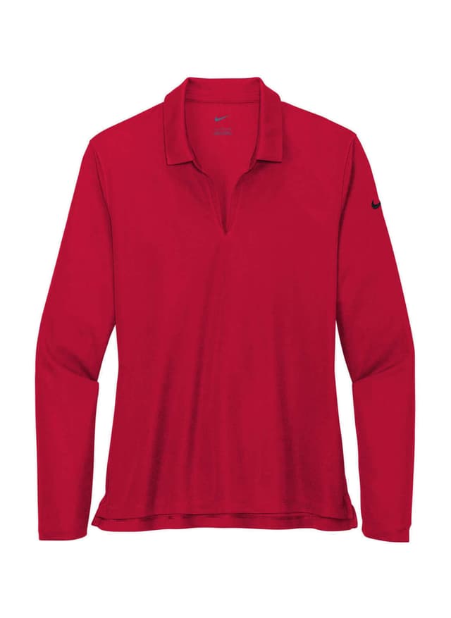 Nike Women's Dri-FIT Micro Pique 2.0 Long-Sleeve Polo - Red LG