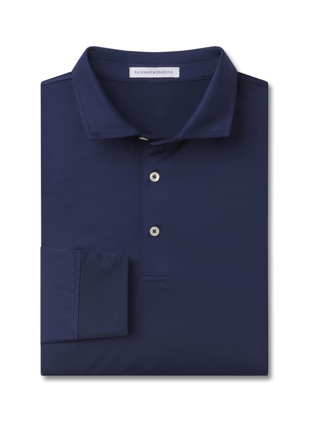 Fairway & Greene Men's Morgan Long-Sleeve Polo - Marine Vizcaya 3XL
