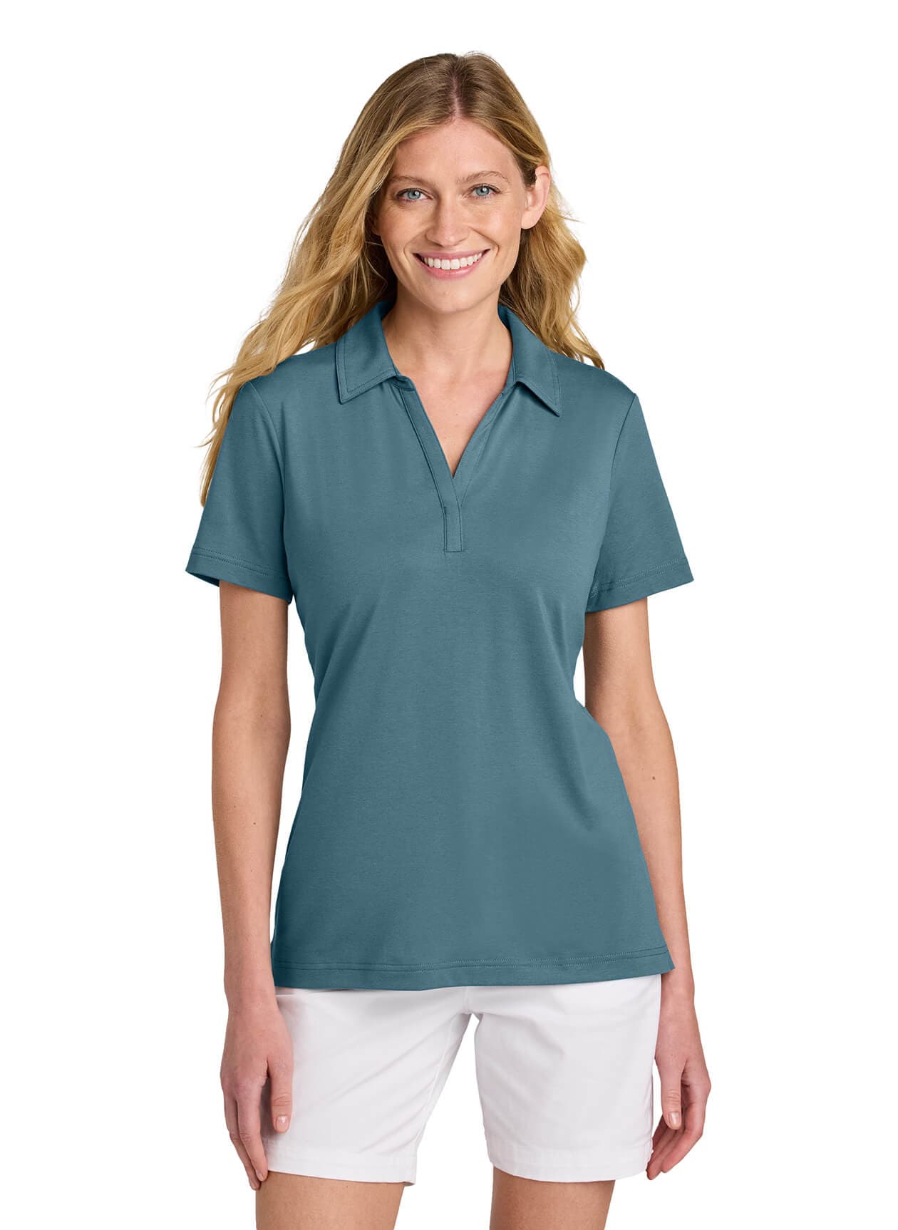 TravisMathew Women’s Glenview Solid Polo - Blue LG