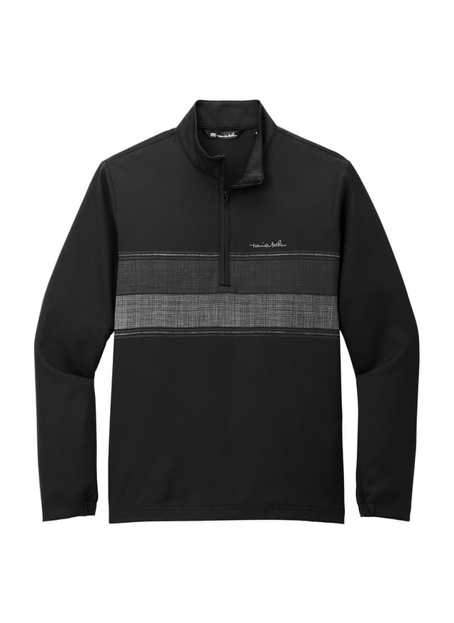 TravisMathew Men's Balboa Chest Stripe 1/4-Zip - Black 3XL