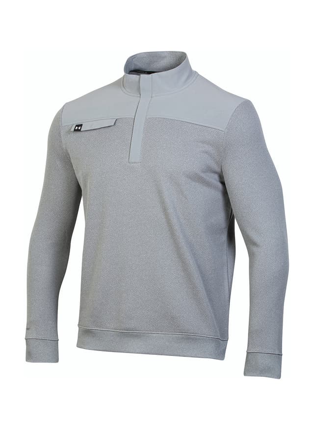 Under Armour Men's Bermuda Sweater Fleece Quarter-Zip - Light Grey 3XL