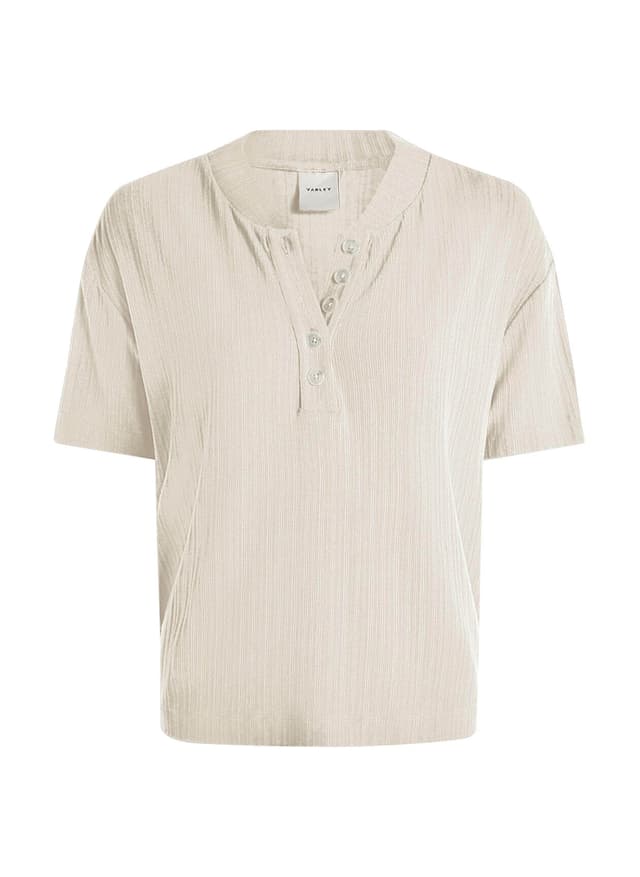 Varley Women's Kasey Mock Placket Rib Tee - White LG