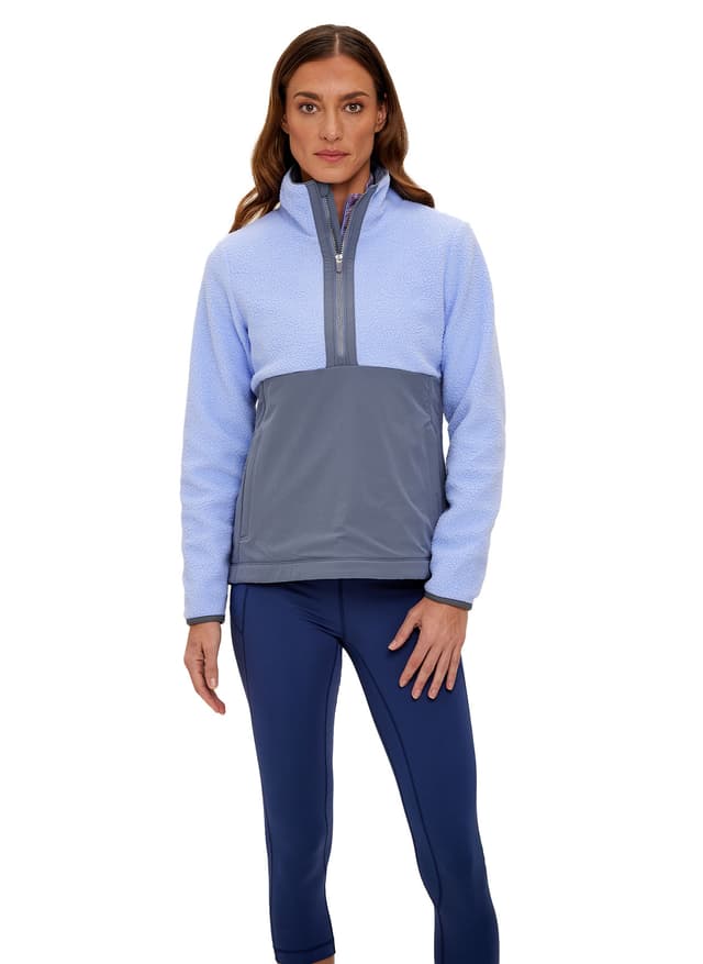 Zero Restriction Women's Aubree Hybrid Pullover - Cyan LG