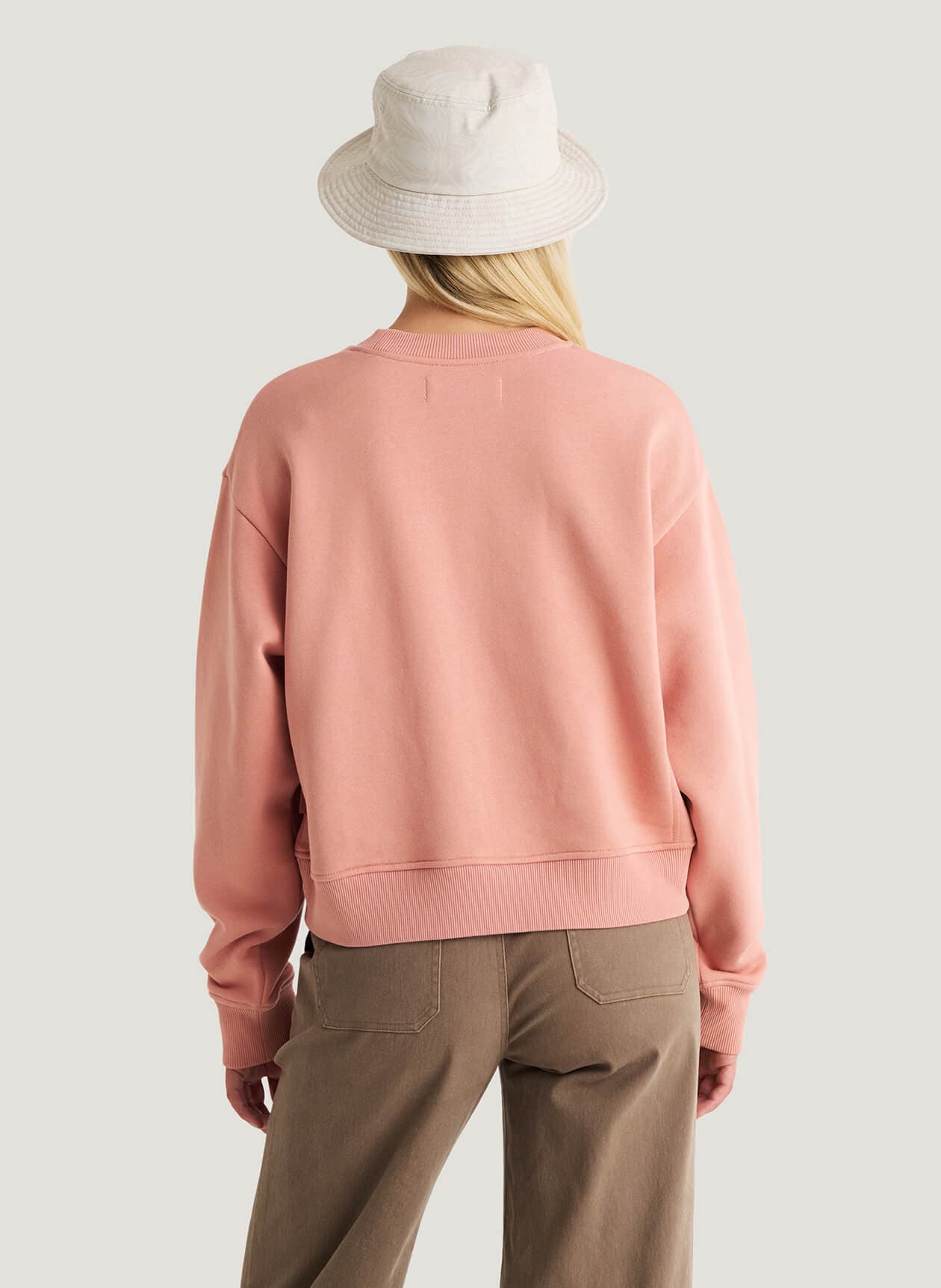 Free Fly Women's Bamboo Northcoast Fleece Crew - Pink LG