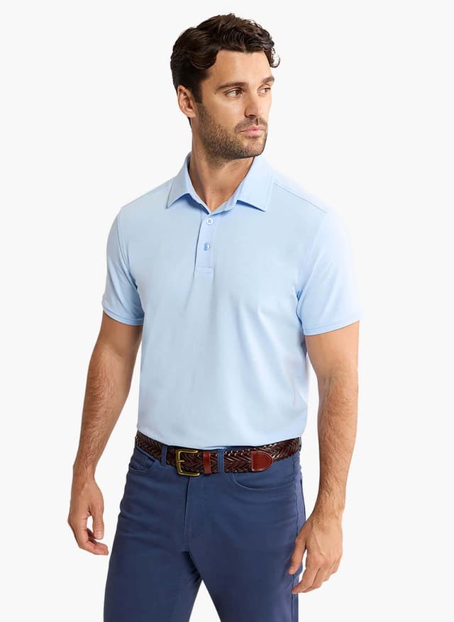 Fair Harbor Men's Pacific Polo - Cyan LG