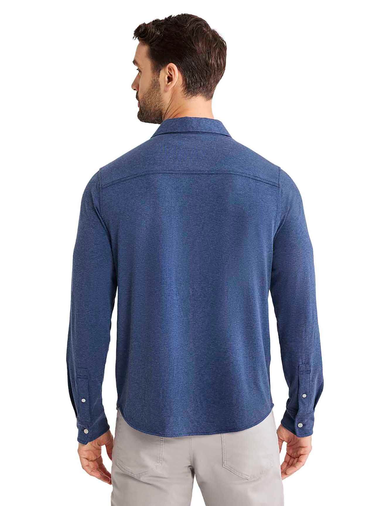 Fair Harbor Men's Norwood Long Sleeve Button Up - Navy LG