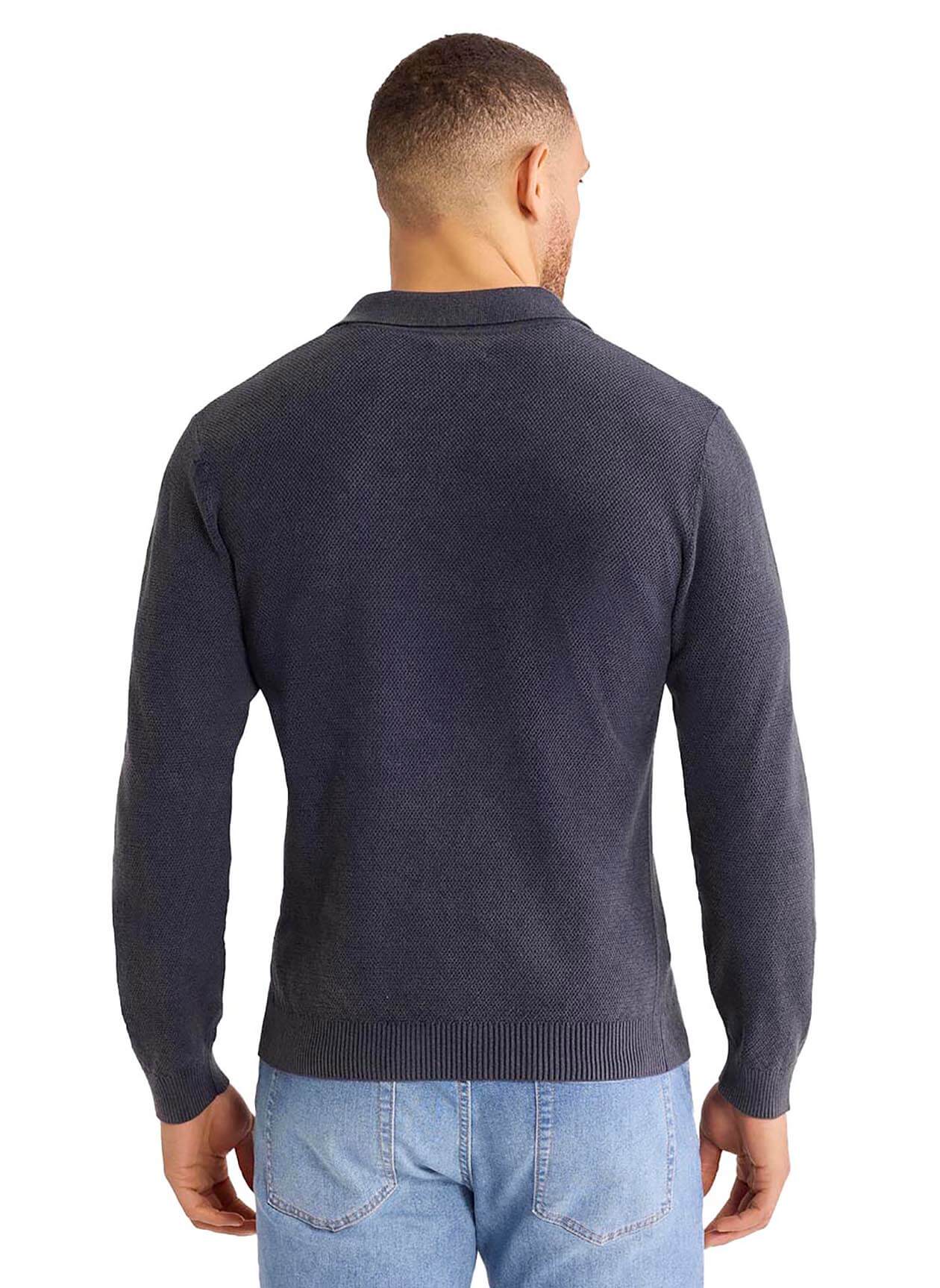 Fair Harbor Men's Mariner Long Sleeve Polo - Navy LG
